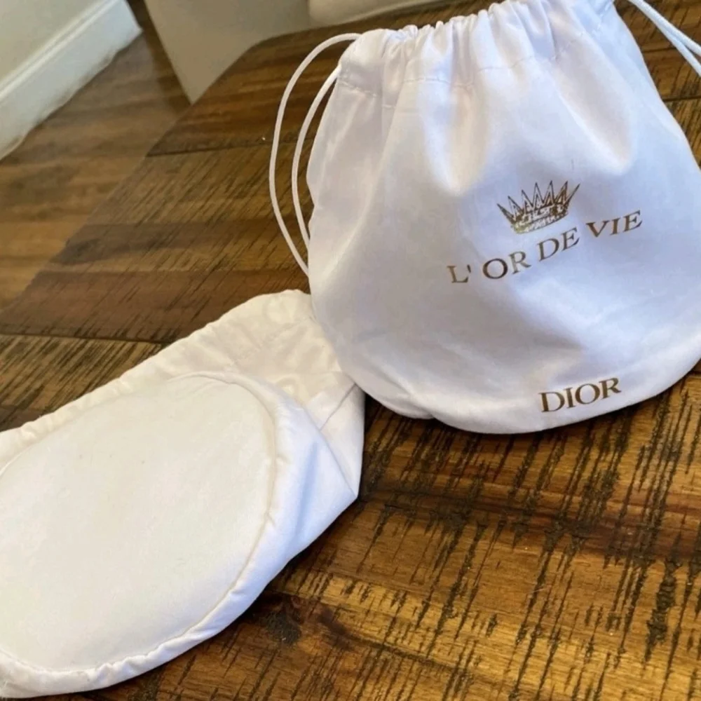 Dior L’Or de Vie Luxury Drawstring Dust Bag | White Gold Logo | Rare VIP GWP